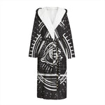 Black And White Eye of Providence Print Hooded Bathrobe