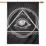 Black And White Eye of Providence Print House Flag