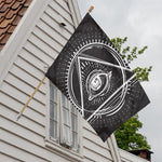 Black And White Eye of Providence Print House Flag