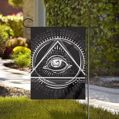 Black And White Eye of Providence Print House Flag