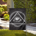 Black And White Eye of Providence Print House Flag