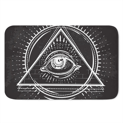 Black And White Eye of Providence Print Indoor Door Mat