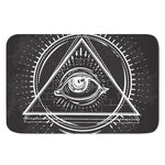 Black And White Eye of Providence Print Indoor Door Mat