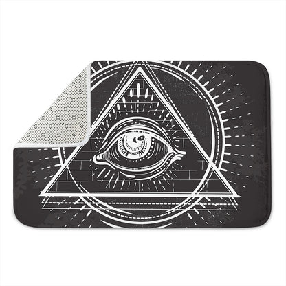 Black And White Eye of Providence Print Indoor Door Mat