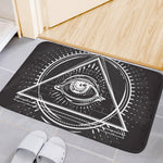Black And White Eye of Providence Print Indoor Door Mat