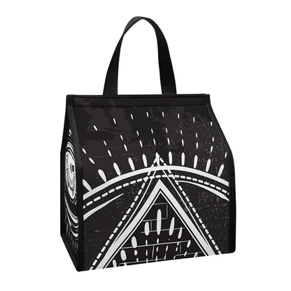 Black And White Eye of Providence Print Insulated Lunch Tote