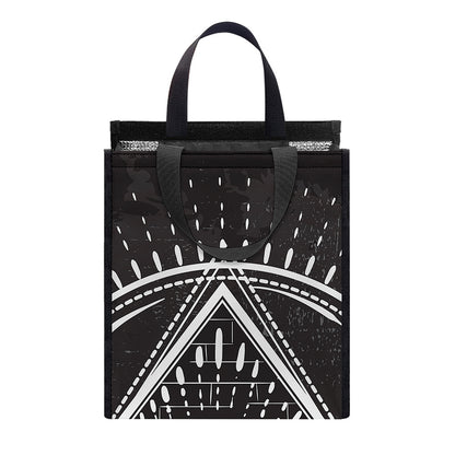 Black And White Eye of Providence Print Insulated Lunch Tote