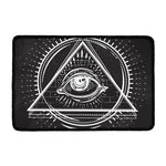 Black And White Eye of Providence Print Kitchen Mat
