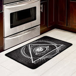 Black And White Eye of Providence Print Kitchen Mat