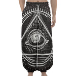 Black And White Eye of Providence Print Lantern Pants