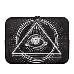 Black And White Eye of Providence Print Laptop Sleeve