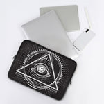 Black And White Eye of Providence Print Laptop Sleeve
