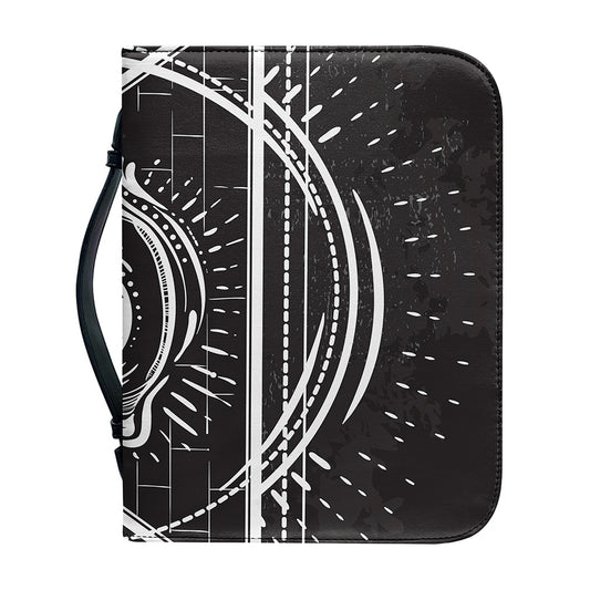 Black And White Eye of Providence Print Leather Bible Cover