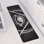 Black And White Eye of Providence Print Long Kitchen Mat
