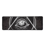 Black And White Eye of Providence Print Long Kitchen Mat