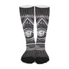 Black And White Eye of Providence Print Long Socks