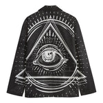 Black And White Eye of Providence Print Men's Blazer