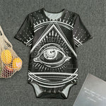 Black And White Eye of Providence Print Men's Bodysuit