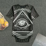 Black And White Eye of Providence Print Men's Bodysuit