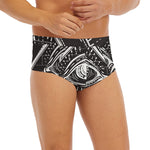 Black And White Eye of Providence Print Men's Briefs