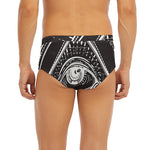 Black And White Eye of Providence Print Men's Briefs