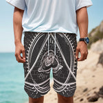 Black And White Eye of Providence Print Men's Cargo Shorts