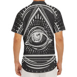 Black And White Eye of Providence Print Men's Deep V-Neck Shirt