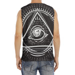 Black And White Eye of Providence Print Men's Fitness Tank Top