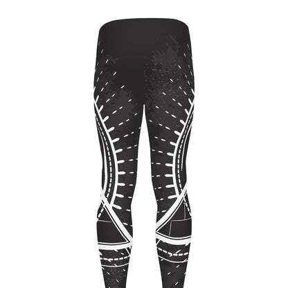 Black And White Eye of Providence Print Men's leggings