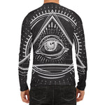 Black And White Eye of Providence Print Men's Long Sleeve Rash Guard