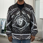 Black And White Eye of Providence Print Men's Shirt Jacket