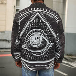 Black And White Eye of Providence Print Men's Shirt Jacket