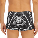 Black And White Eye of Providence Print Men's Short Boxer Briefs