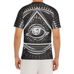 Black And White Eye of Providence Print Men's Short Sleeve Rash Guard