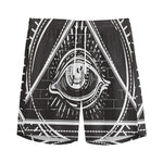 Black And White Eye of Providence Print Men's Sports Shorts