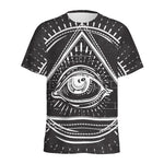 Black And White Eye of Providence Print Men's Sports T-Shirt