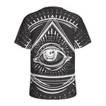 Black And White Eye of Providence Print Men's Sports T-Shirt