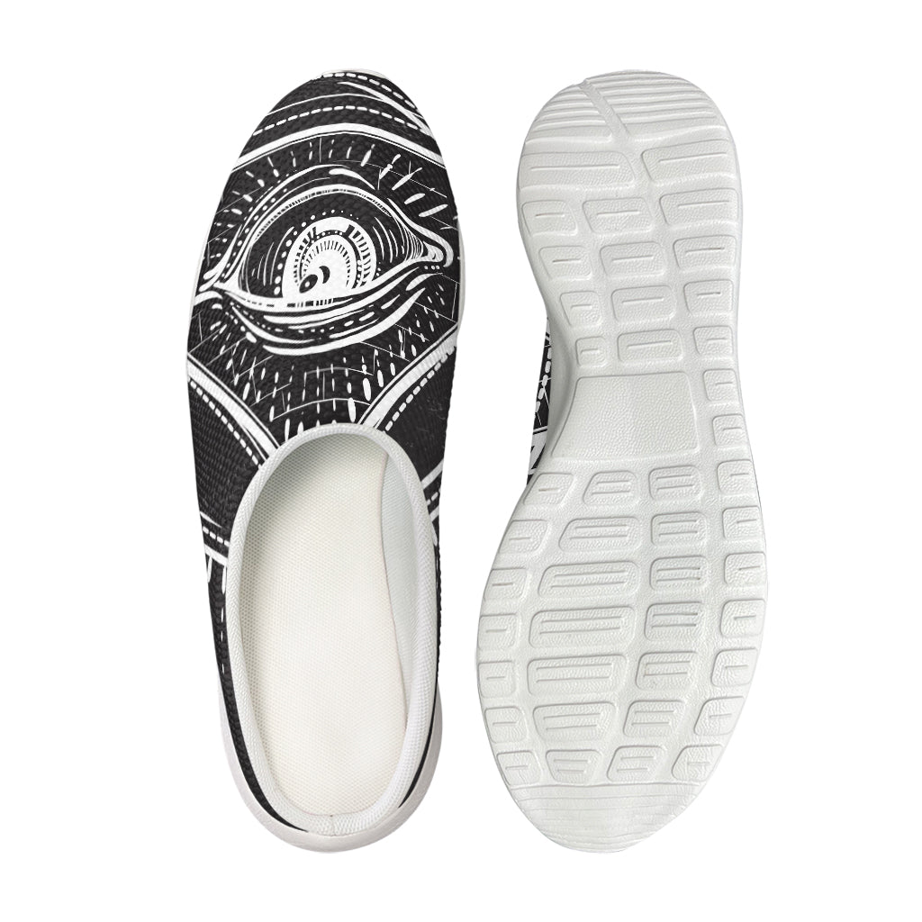 Black And White Eye of Providence Print Mesh Casual Shoes