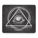 Black And White Eye of Providence Print Mouse Pad