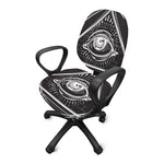 Black And White Eye of Providence Print Office Chair Cover