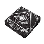 Black And White Eye of Providence Print Outdoor Seat Cushion Cover
