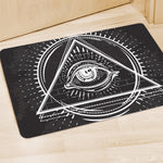Black And White Eye of Providence Print Polyester Doormat