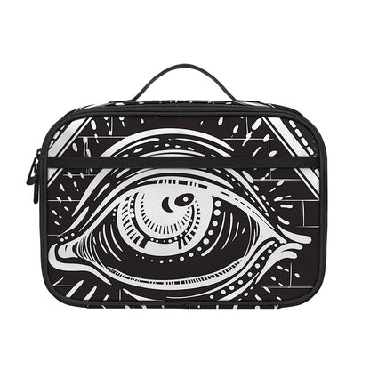 Black And White Eye of Providence Print Portable Lunch Bag