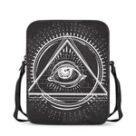 Black And White Eye of Providence Print Rectangular Crossbody Bag
