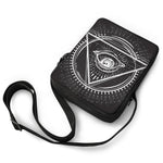 Black And White Eye of Providence Print Rectangular Crossbody Bag