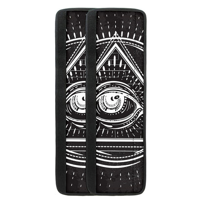 Black And White Eye of Providence Print Refrigerator Handle Covers