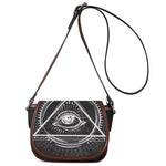 Black And White Eye of Providence Print Saddle Bag