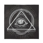 Black And White Eye of Providence Print Silk Bandana