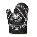 Black And White Eye of Providence Print Single Oven Mitt