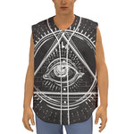 Black And White Eye of Providence Print Sleeveless Baseball Jersey